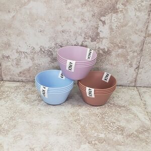 12 Dishwasher Freezer Safe Microwavable Plastic Reusable Round Small Snack Bowls